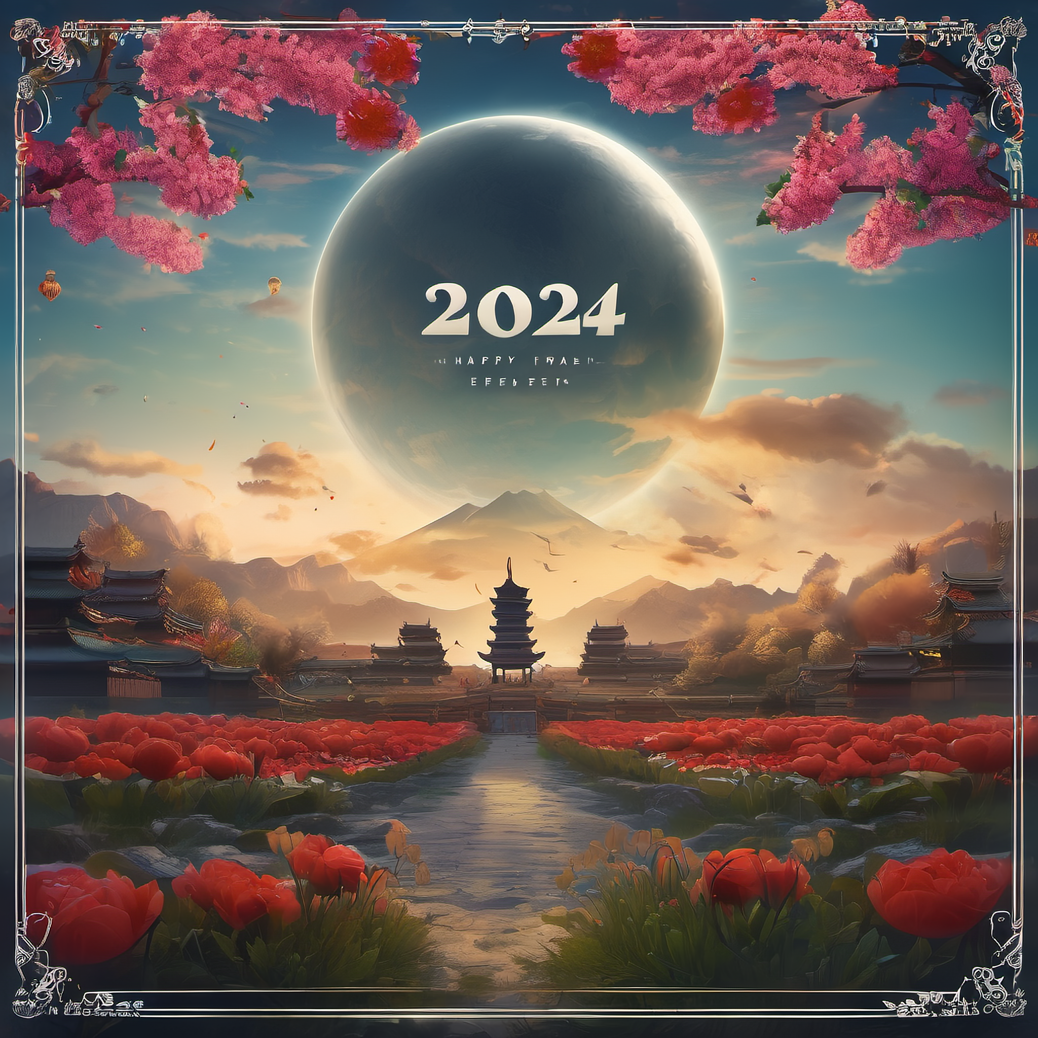 2024年春节快乐喜庆海报