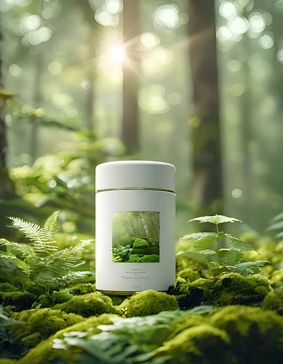 有机绿茶蜂蜜罐子自然环境摄影