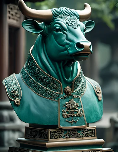 古代青铜牛雕像艺术精品