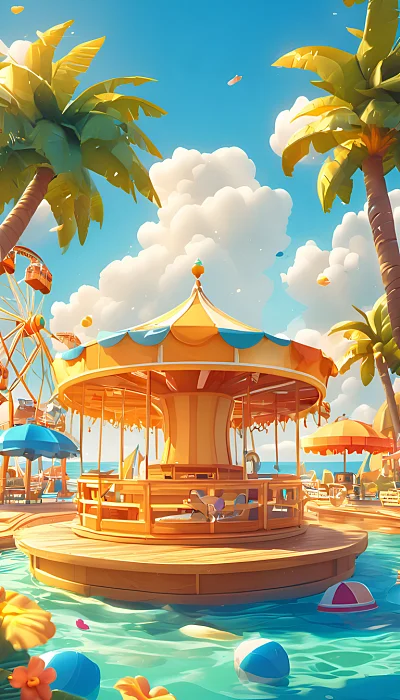 夏日海滩游戏海报