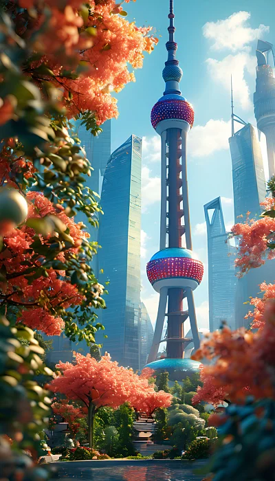 未来科技微缩东方明珠3D立体摄影
