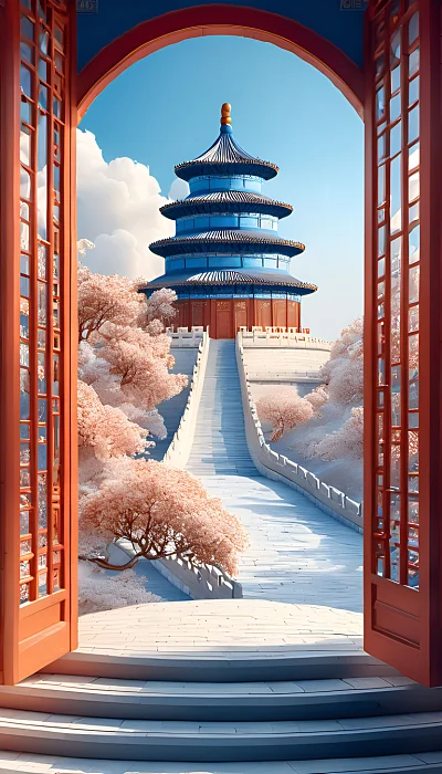 白云长城天坛纸艺奇幻设计