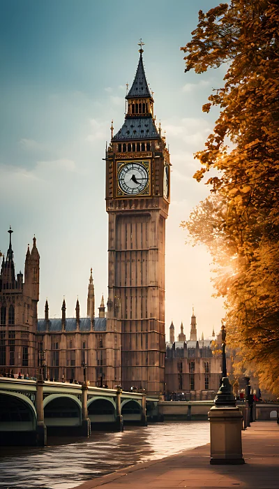 英国大本钟自然光线完美构图摄影
