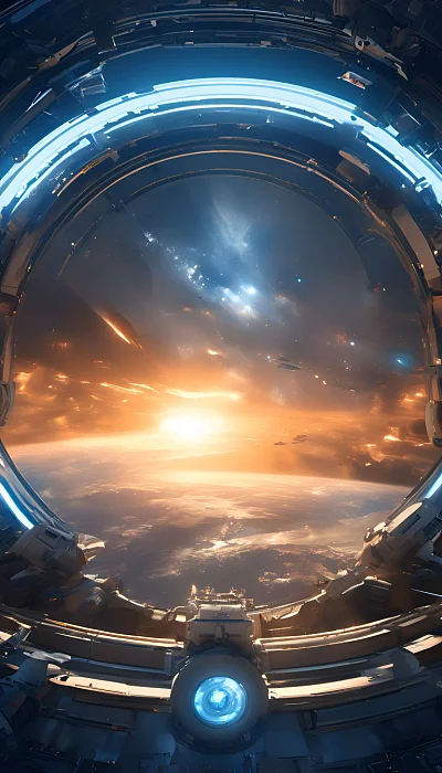 太空银色战舰科幻电脑设备