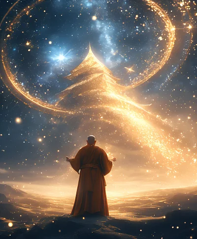 天降宝书神秘星光和尚