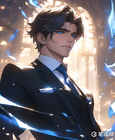 优雅中国帅哥动漫西装