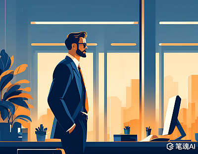 极简主义男性办公插图设计