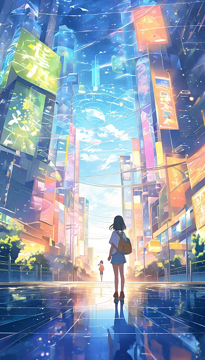 新海诚风格动漫女孩铅笔画插图