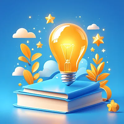 发光创意灯泡矢量图