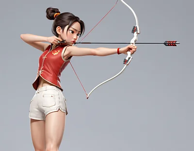 红色背心少女射箭盲盒