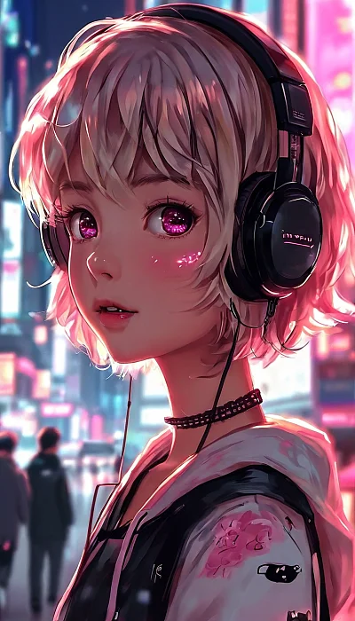 萌系金色短发动漫女孩
