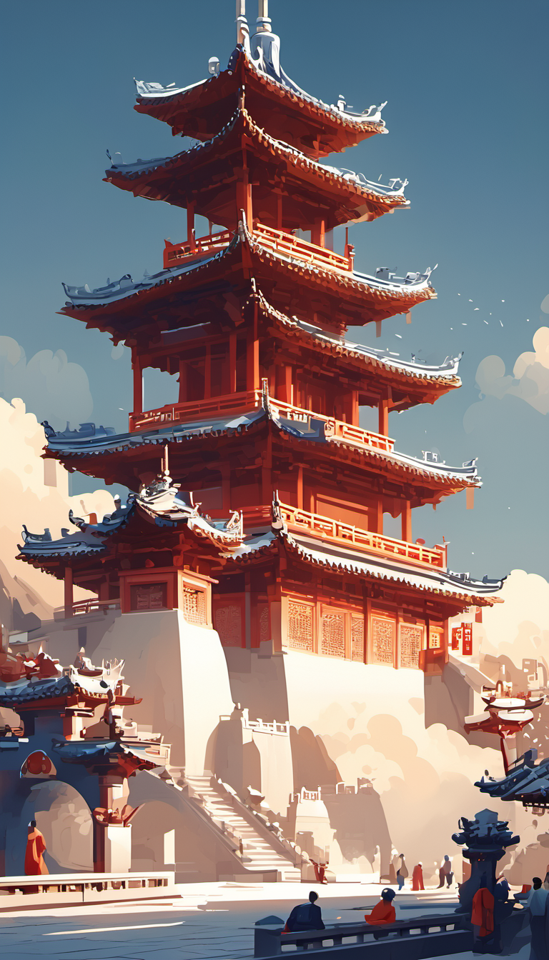 重庆地标矢量艺术图