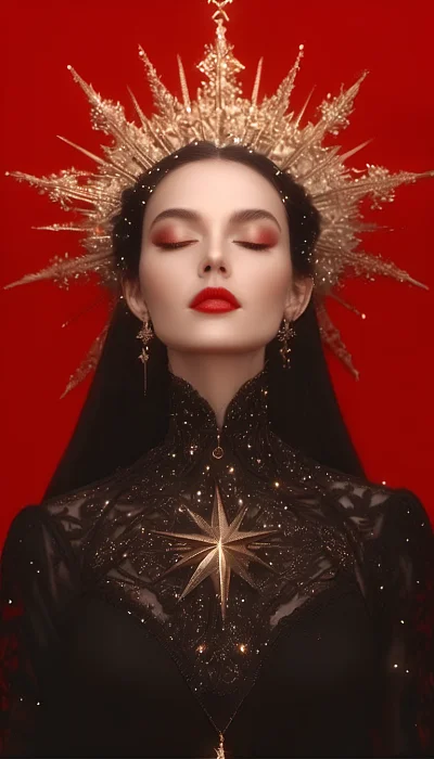 黑发女人穿星星图案黑色衣服杰伊纳克莱托风格