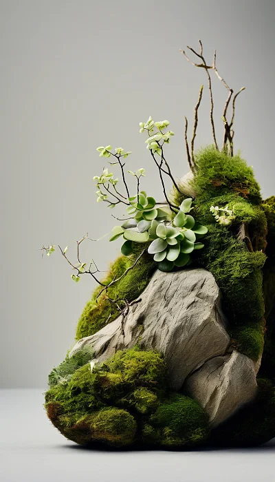 岩石苔藓摄影高清