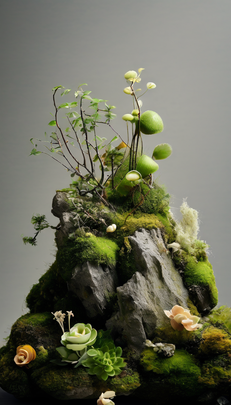 苔藓岩石自然灵感摄影