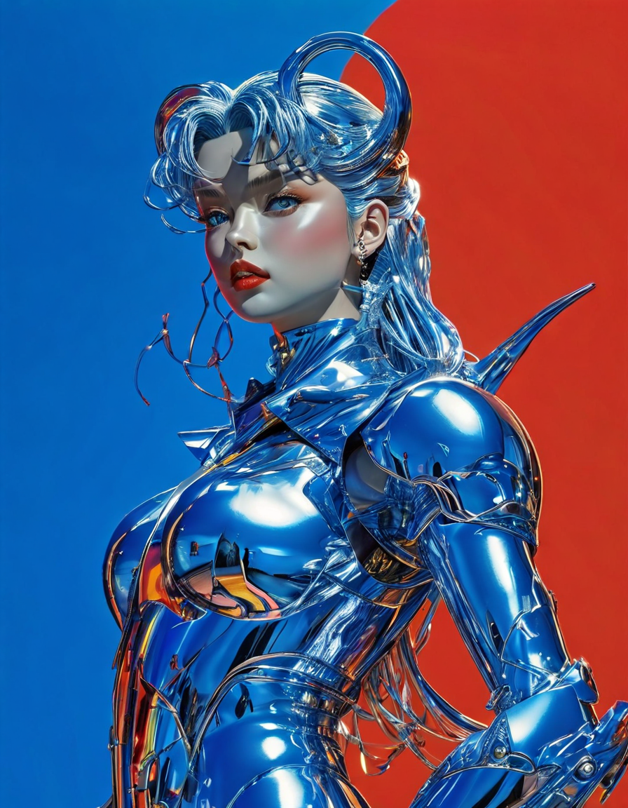 空山基风格美少女战士铬装艺术