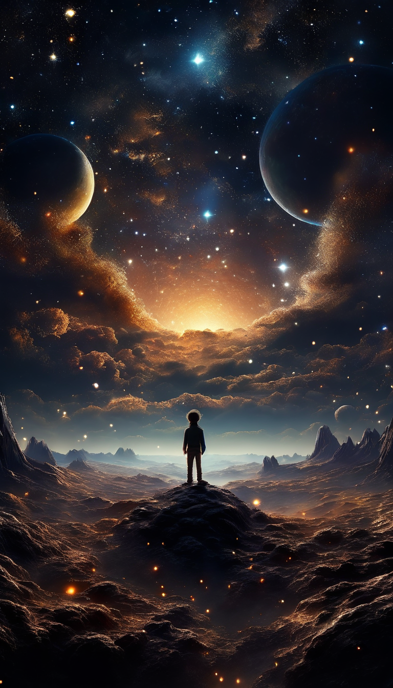 梦幻星空下的行星探险