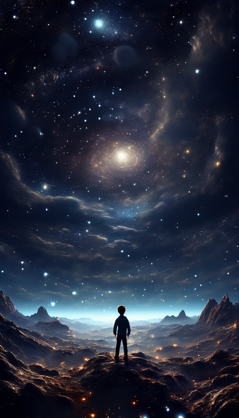 童话风格宇宙行星插画