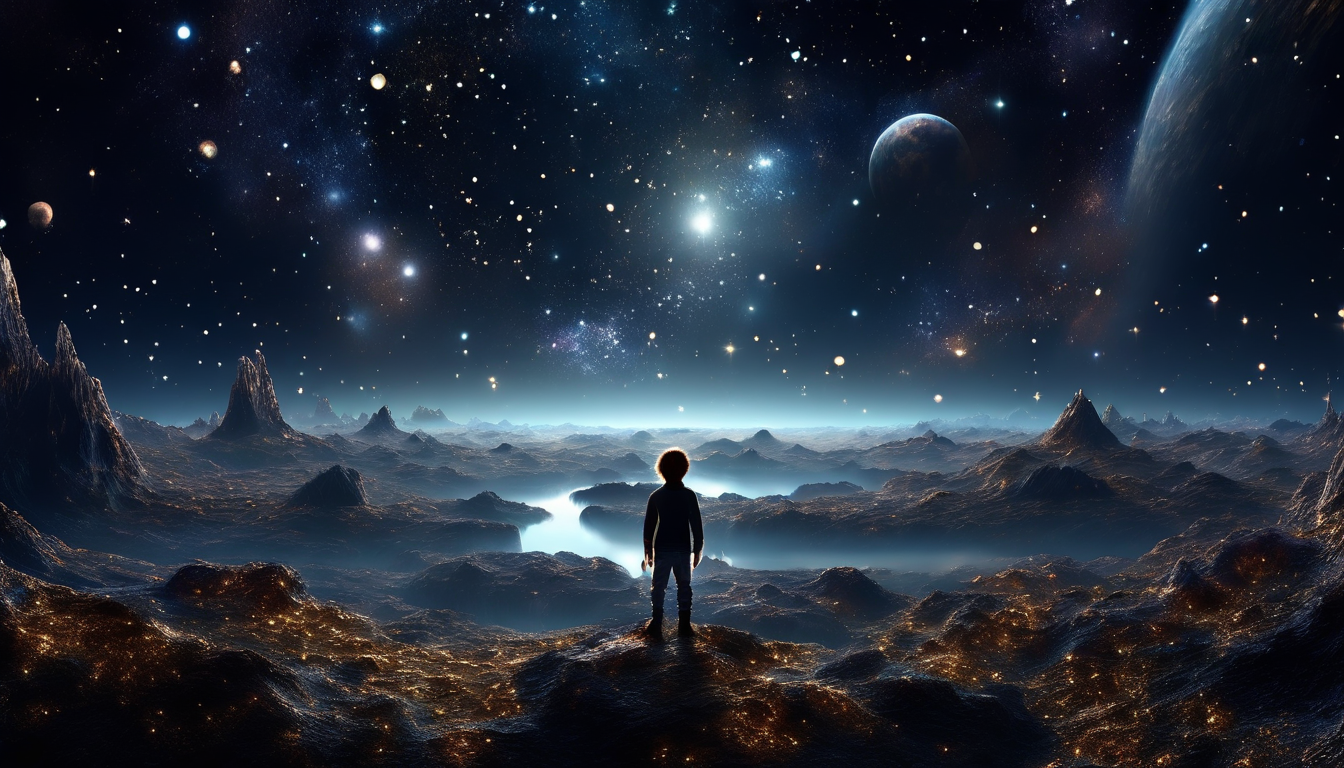 梦幻星空下的孤独行星