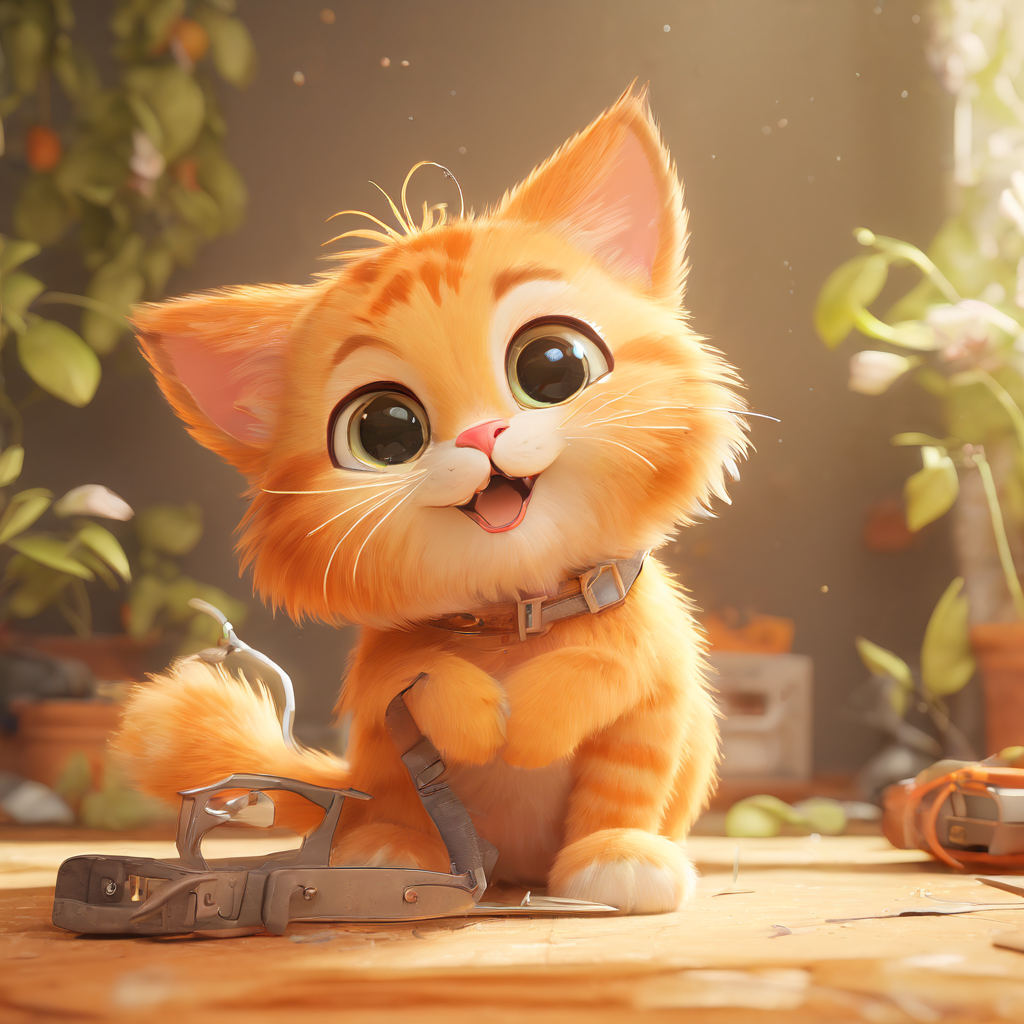 开心橘猫卡通剪刀