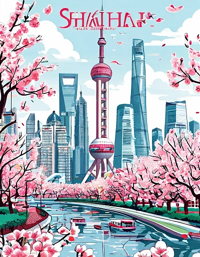 上海春季樱花地图信息图