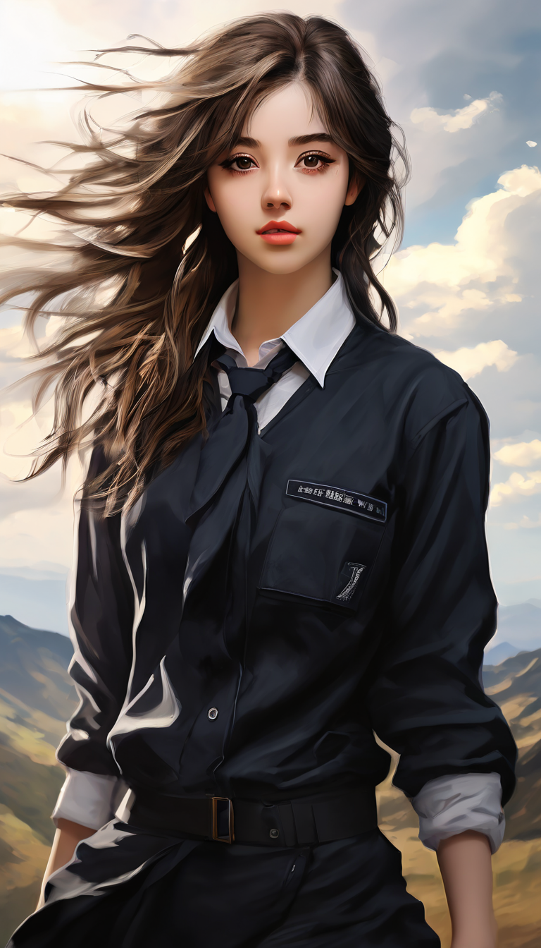 女生写实风JK制服黑色装扮