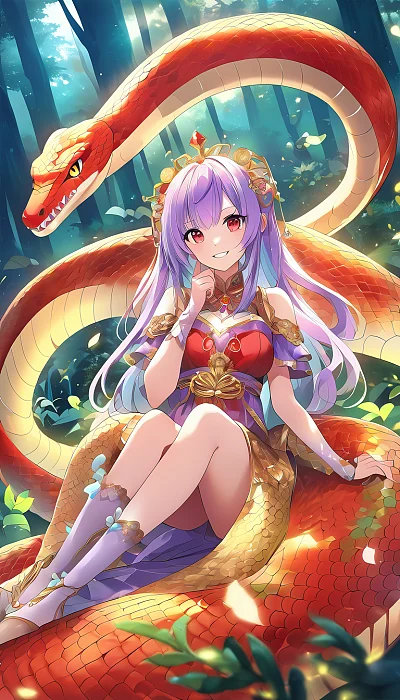 中国美女蛇形角色设计