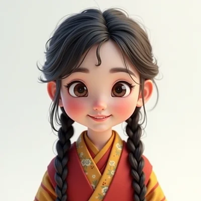 藏族女生迪士尼风格肖像摄影