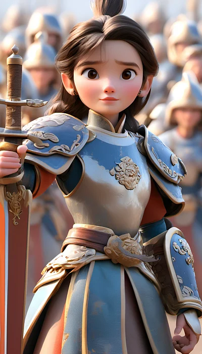 欧美画风高清卡通女战士变身照片