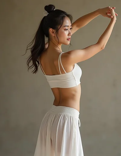 中国年轻女舞者普拉提舞蹈展示