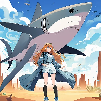 御姐型虎鲨拟人化少女形象