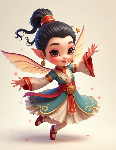 敦煌风格仙女角色设计