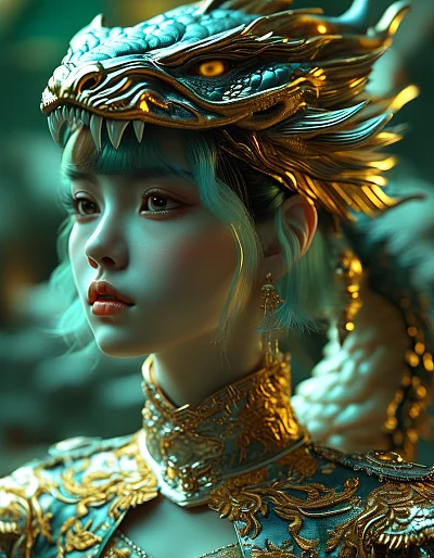 越南风格蛇头造型动漫女孩超高清摄影