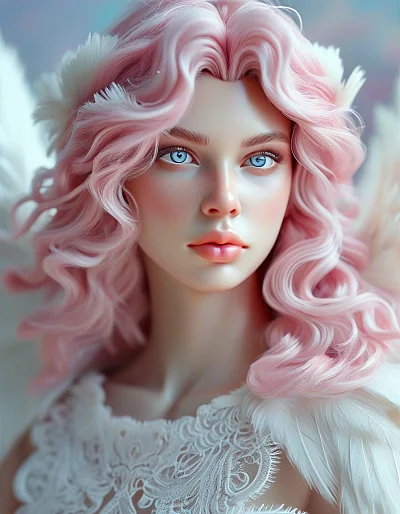 粉色头发天使女孩3D古代风格超高清