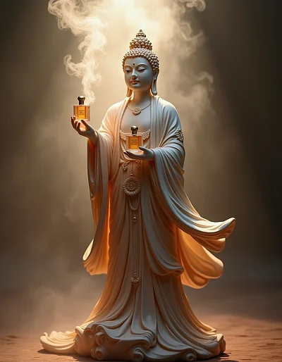 唐代佛像拟人香薰广告