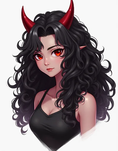 恶魔角红眼角色设计