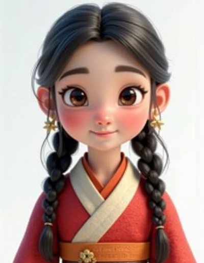 藏族服饰3D渲染人像摄影