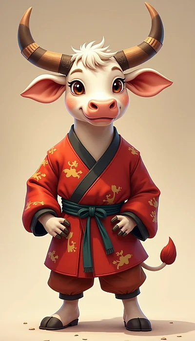 敦煌风格武术牛拟人设计