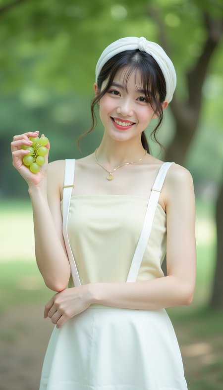亚洲美女小清新葡萄摄影