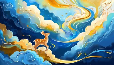 敦煌风格山海经神话插画动漫