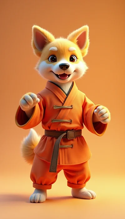 中国武术服装的狗拟人化设计