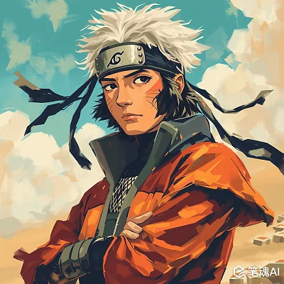 八十年代日系画风火影忍者角色