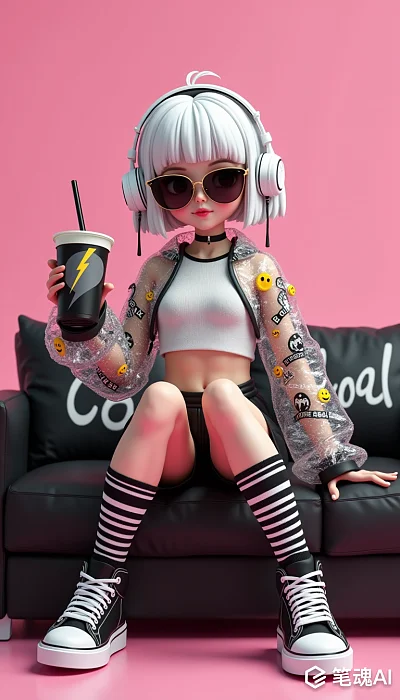 数字CGI帅气女孩艺术