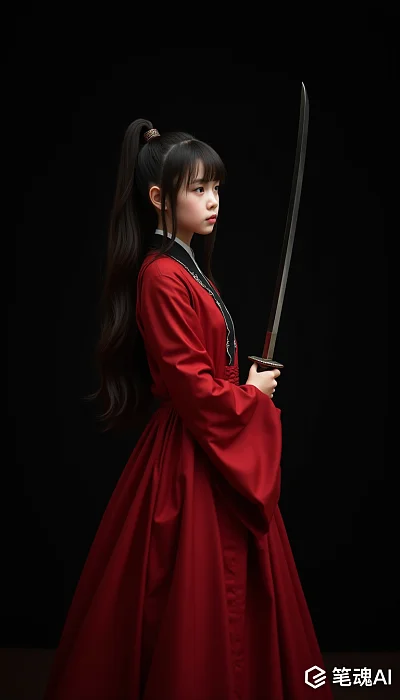 古风萝莉持剑少女