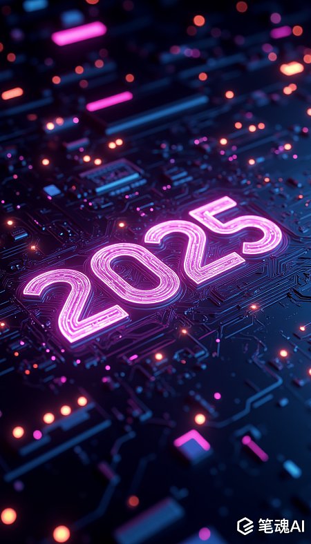 2025年未来主义风格霓虹数字16K高清界面