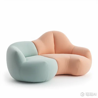 怪异形状充气沙发3D真实感摄影