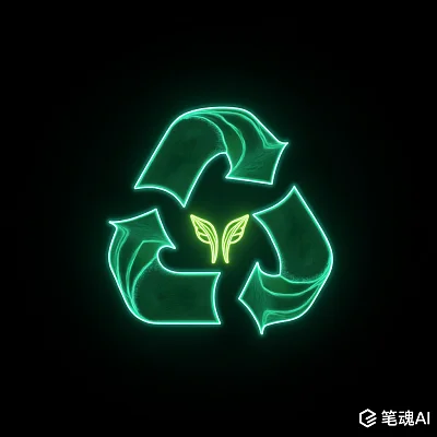 环保公司霓虹树叶标志设计