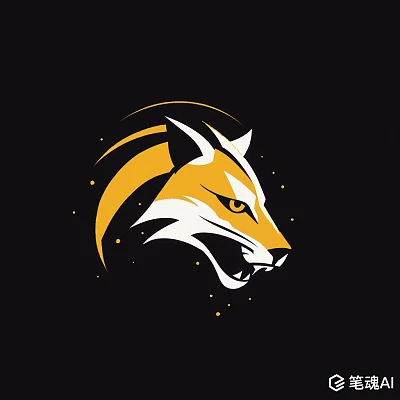 简约风格黑色背景雷霆猫标志设计