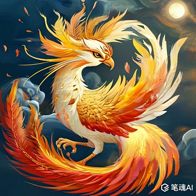 山海经凤凰半拟人化形象