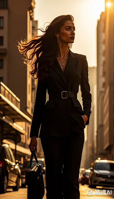 长发商务女性背影摄影